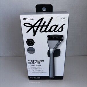 House of Atlas Premium Razor Kit Metal Handle Magnetic Hook NEW